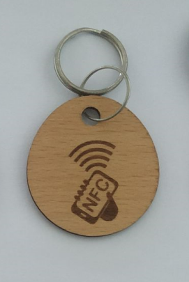 Customized  RFID wooden keychain keyfob hotel tag