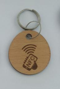 Customized  RFID wooden keychain keyfob hotel tag