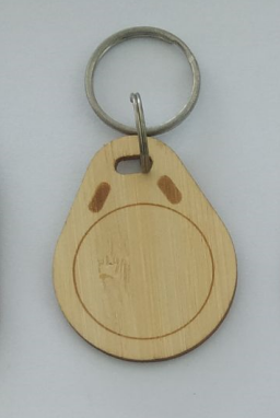 Customized  RFID wooden keychain keyfob hotel tag