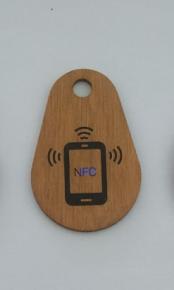 Customized  RFID wooden keychain keyfob hotel tag