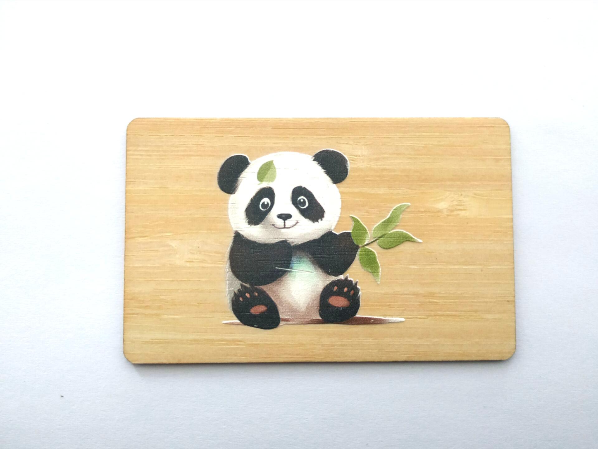 3D  Panda  Wooden Card