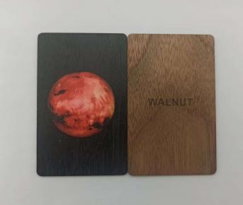3D Relief RFID Ecofriendly Wooden Card Mars walnut