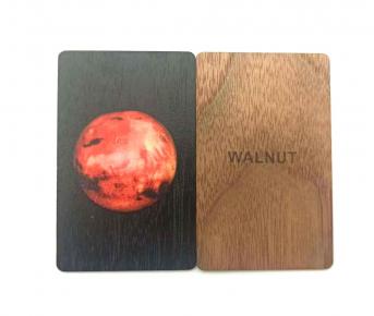 3D Relief RFID Ecofriendly Wooden Card Mars walnut