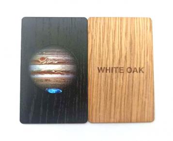 3D Relief RFID Ecofriendly Wooden Card Jupiter  white oak