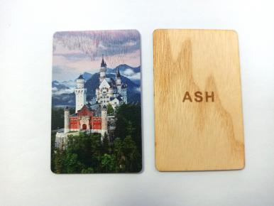 3D Relief RFID Ecofriendly Wooden Card  Castle white ASH