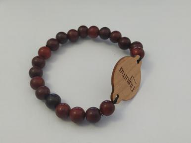 RFID Wristband of wooden cards and wooden beads